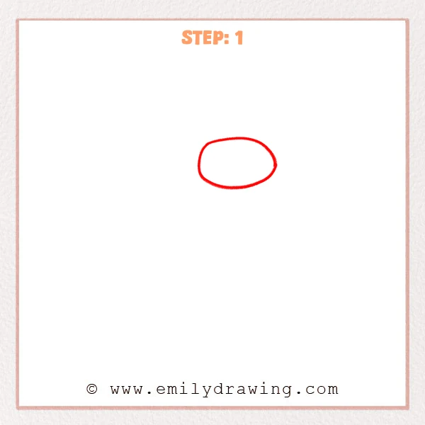 how to draw an among us - Step 1: A single sideways oval is drawn to begin the Among Us character visor.